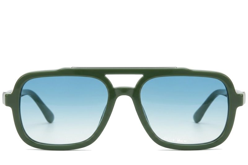 Occhiali da sole modello aviatore in plastica verde #BS225-0075