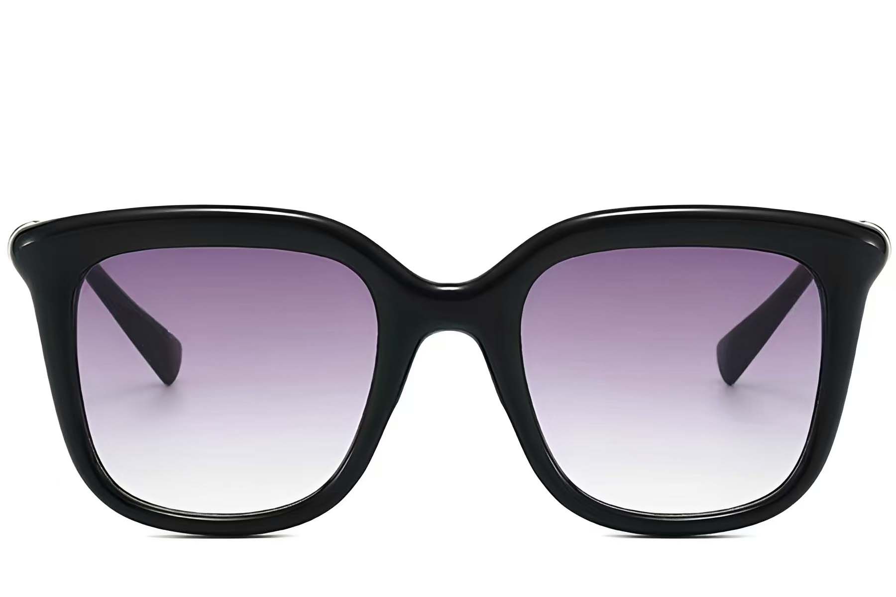 Rectangular Black Plastic Sunglasses #BS225-0077