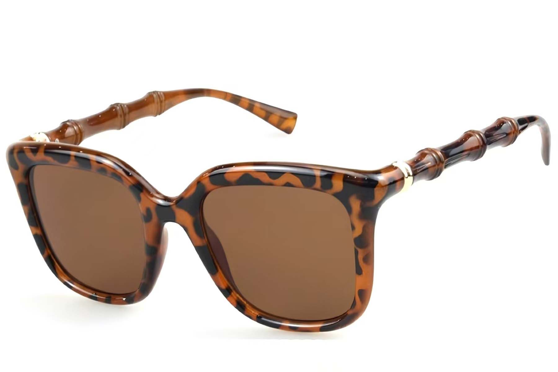 Rectangular Tortoiseshell Plastic Sunglasses #BS225-0078