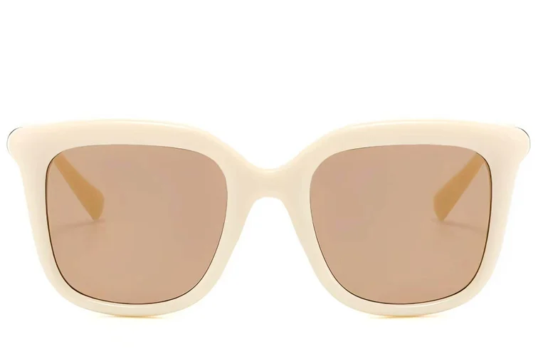 Rectangular Cream Plastic Sunglasses #BS225-0081