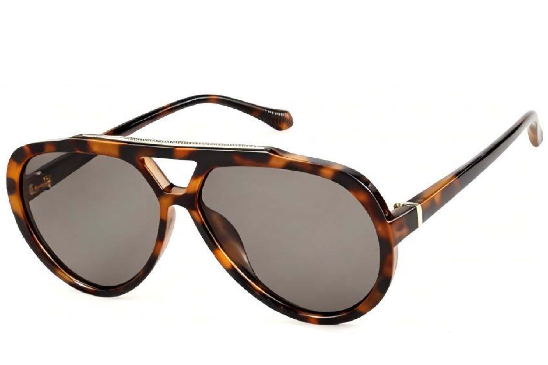 Aviator Tortoiseshell Plastic Sunglasses #BS225-0083