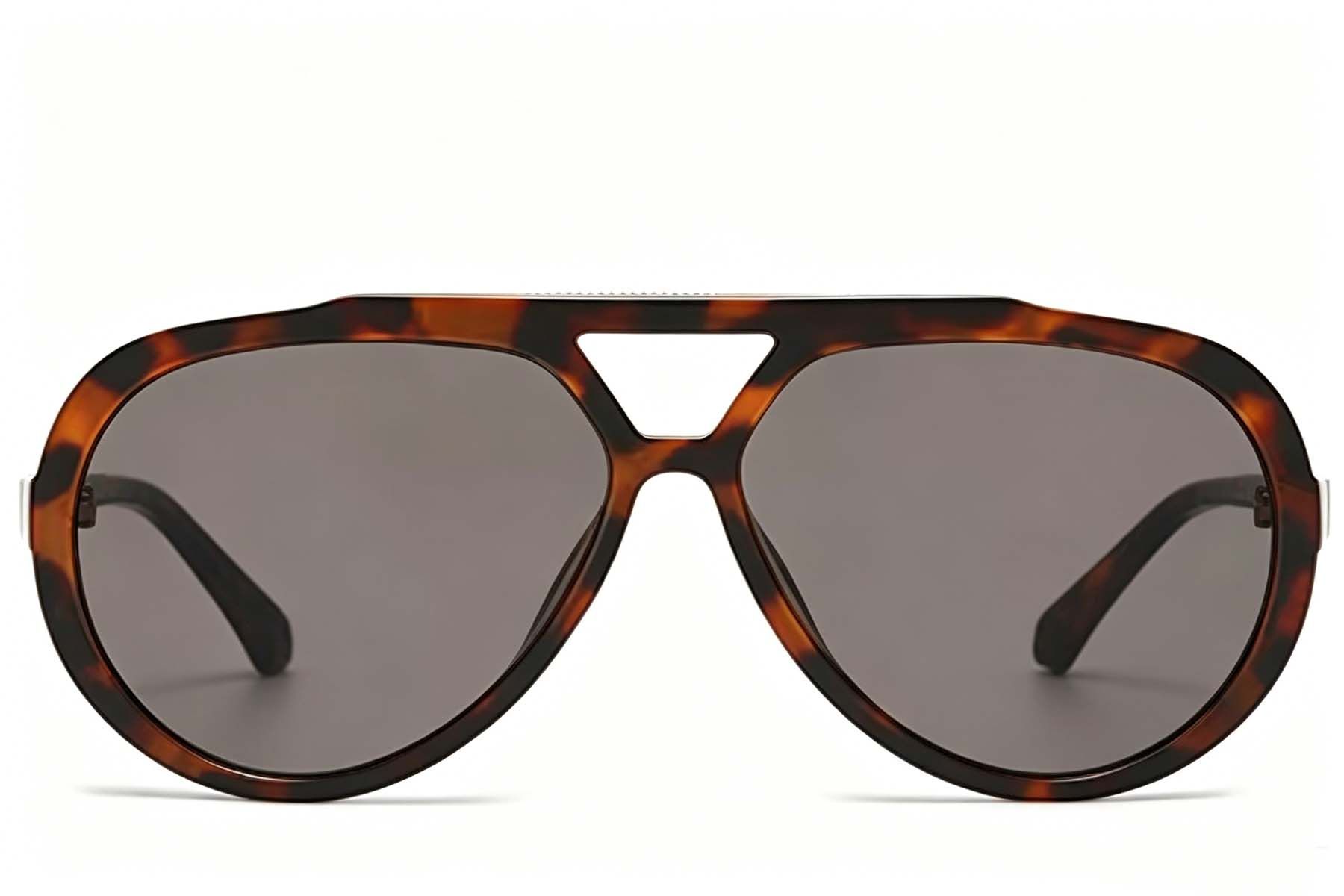 Aviator Tortoiseshell Plastic Sunglasses #BS225-0083