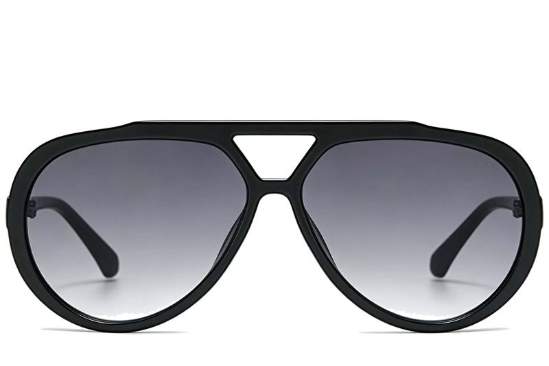Aviator Black Plastic Sunglasses #BS225-0084