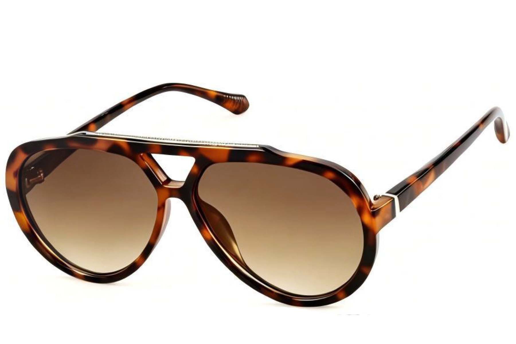 Aviator Tortoiseshell Plastic Sunglasses #BS225-0085