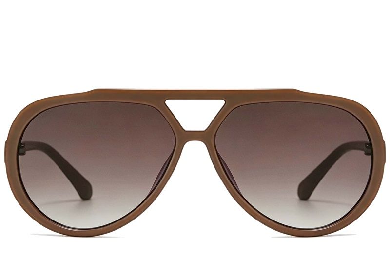 Aviator Brown Plastic Sunglasses #BS225-0086