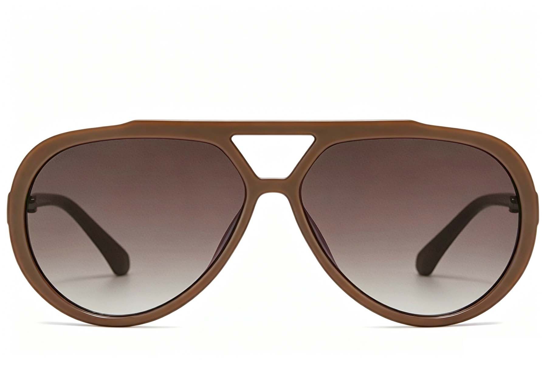 Aviator Brown Plastic Sunglasses #BS225-0086