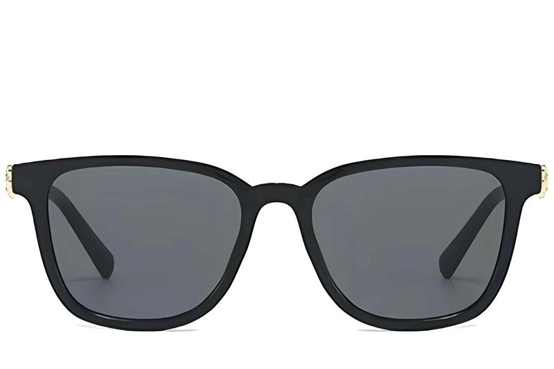 Gafas de sol rectangulares de plástico negro #BS225-0088