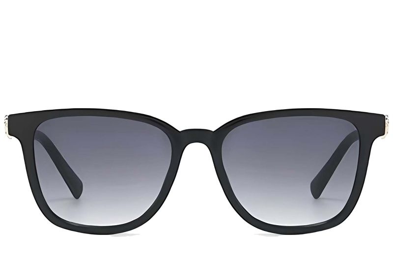 Gafas de sol rectangulares de plástico negro #BS225-0089