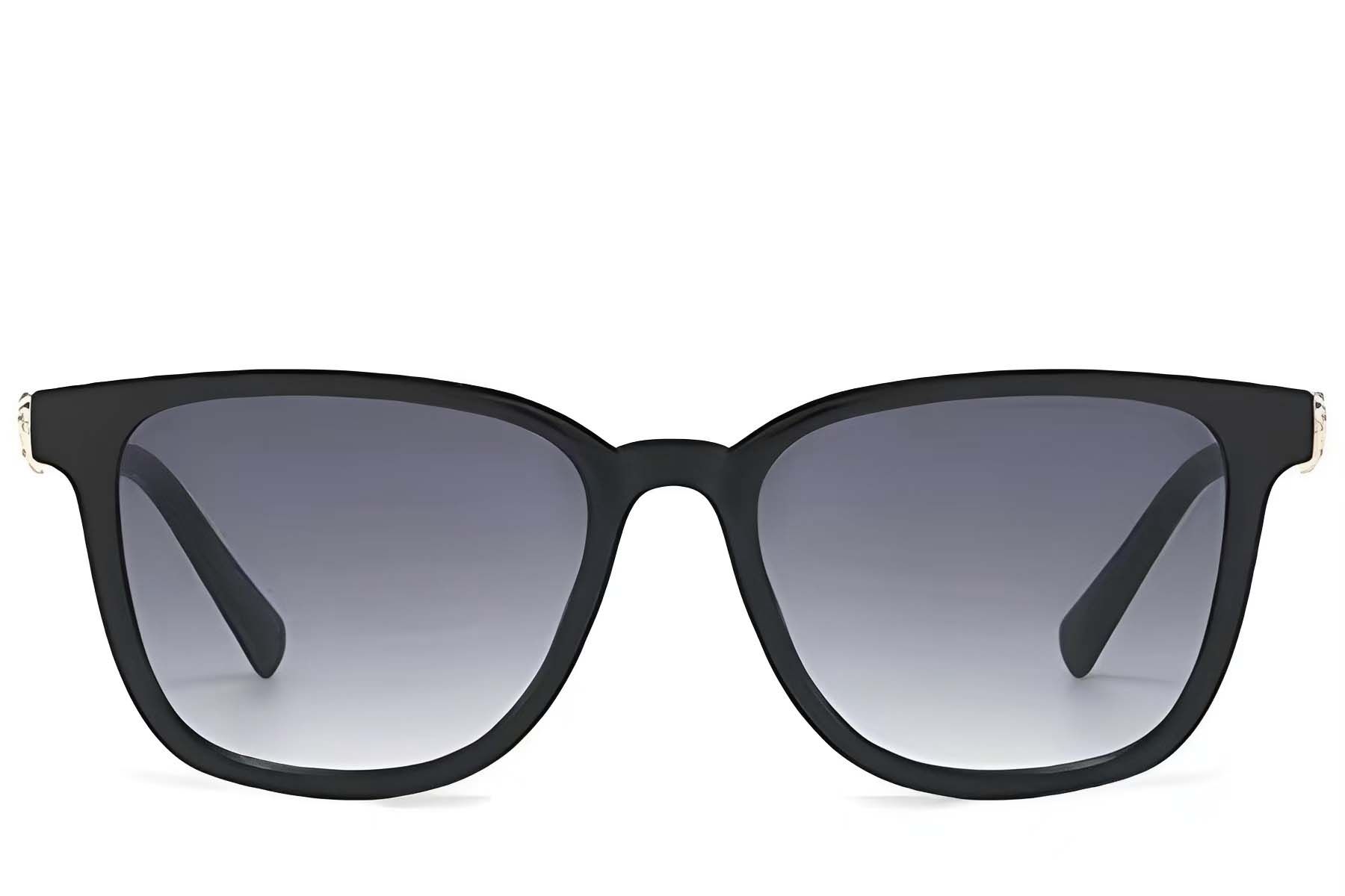 Rectangular Black Plastic Sunglasses #BS225-0089