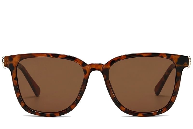 Gafas de sol rectangulares de plástico con efecto carey #BS225-0090
