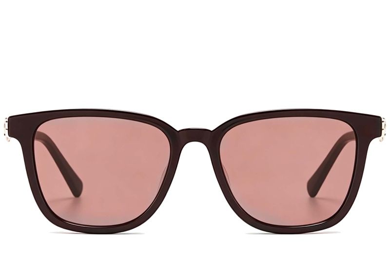 Gafas de sol rectangulares de plástico rojo #BS225-0092