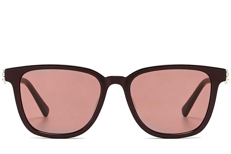 Gafas de sol rectangulares de plástico rojo #BS225-0092