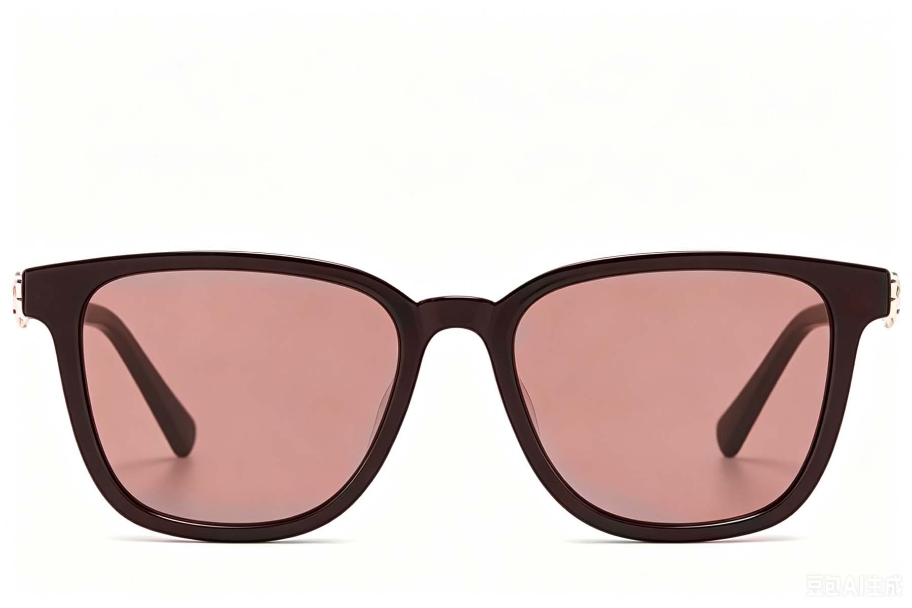 Rectangular Red Plastic Sunglasses #BS225-0092