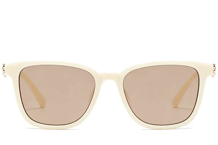 Occhiali da sole rettangolari in plastica color crema #BS225-0093