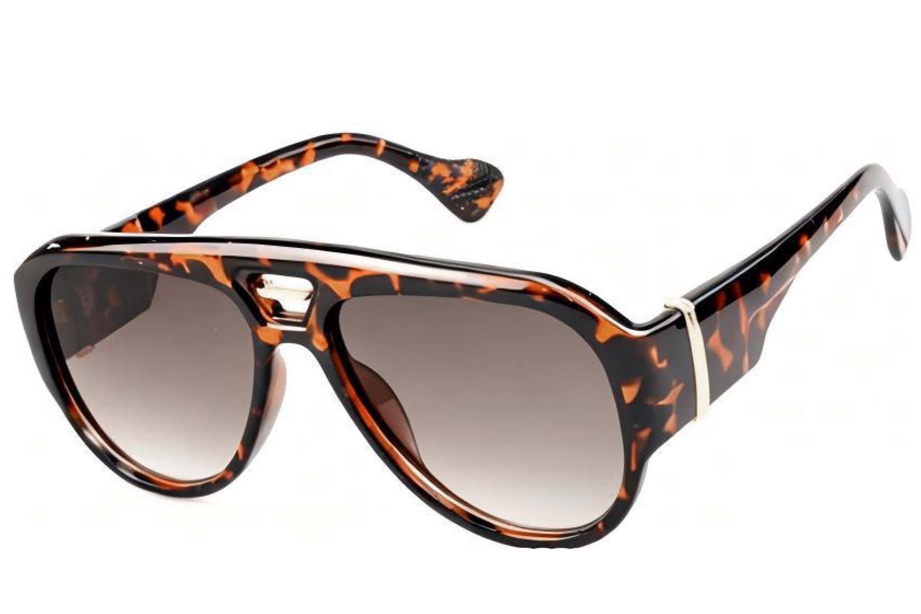 Aviator Tortoiseshell Plastic Sunglasses #BS225-0095