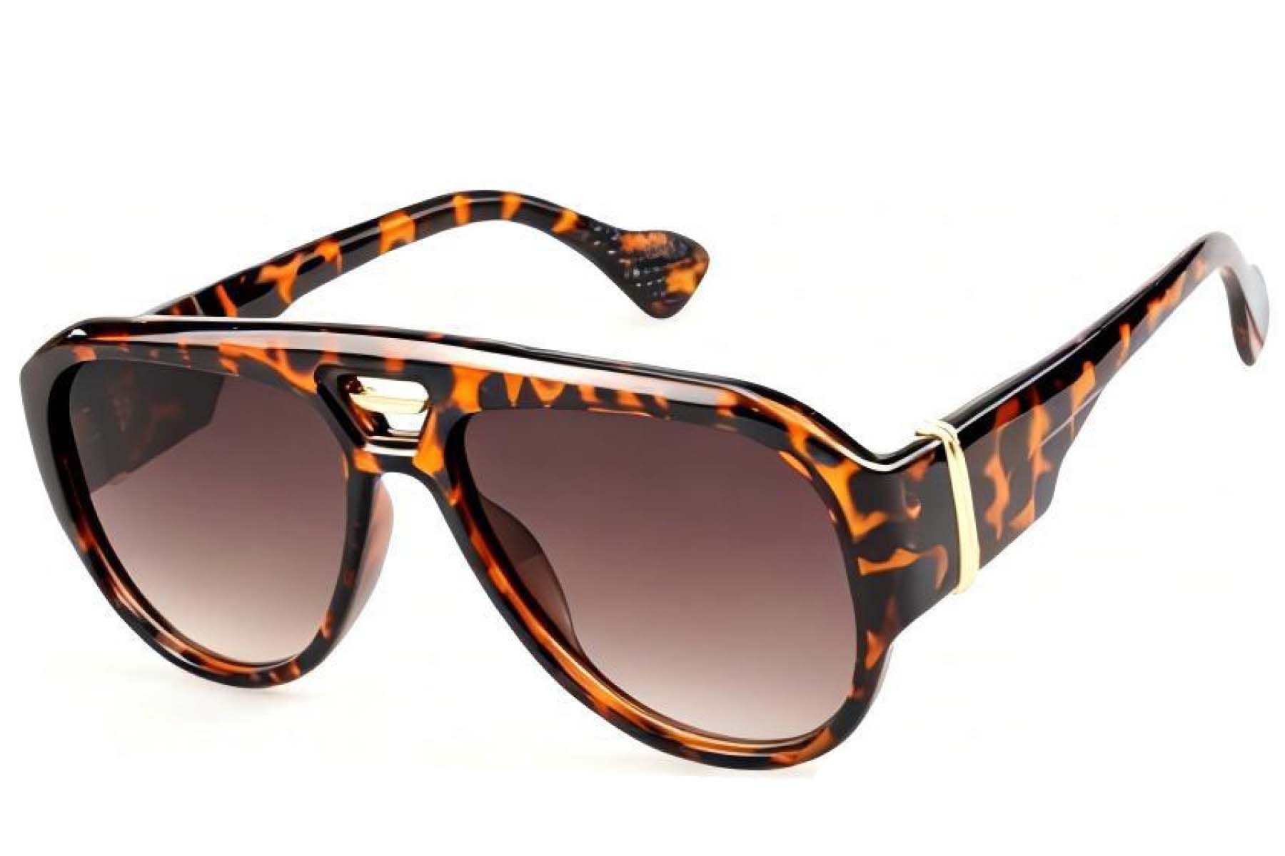 Aviator Tortoiseshell Plastic Sunglasses #BS225-0097