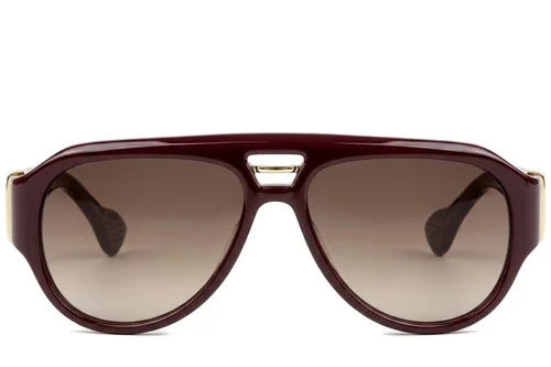 Occhiali da sole modello aviatore in plastica marrone #BS225-0098
