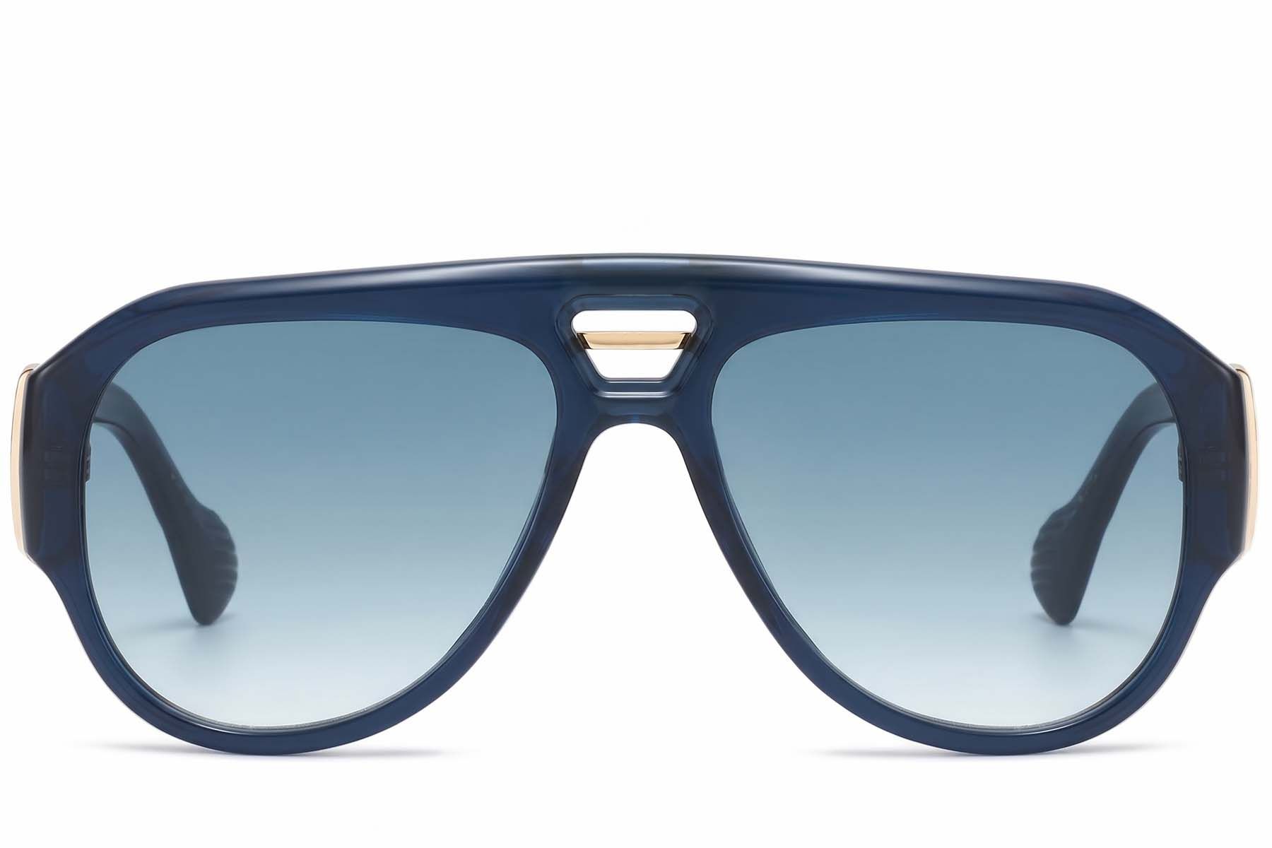 Aviator blauwe plastic zonnebril #BS225-0099