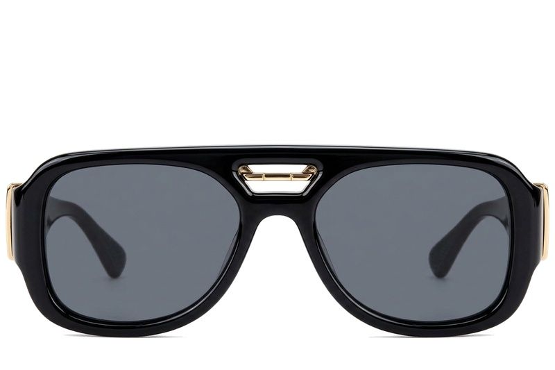 Gafas de sol de aviador de plástico negro #BS225-0100