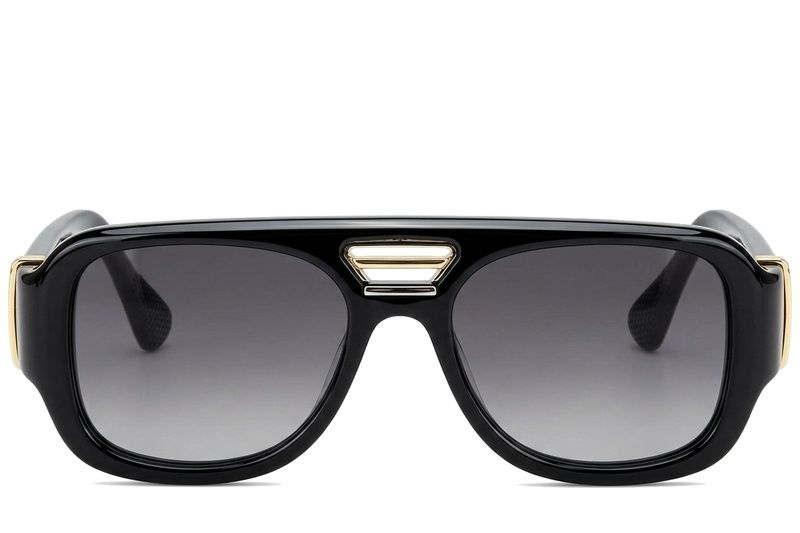 Gafas de sol de aviador negras de plástico #BS225-0102
