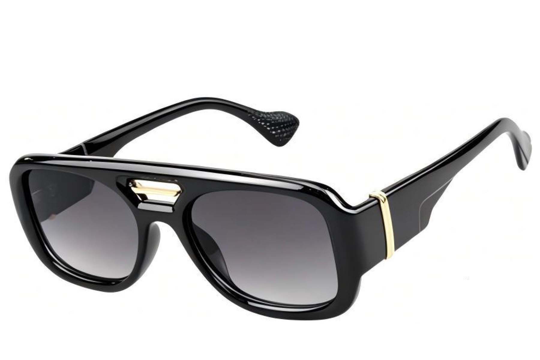 Aviator Black Plastic Sunglasses #BS225-0102