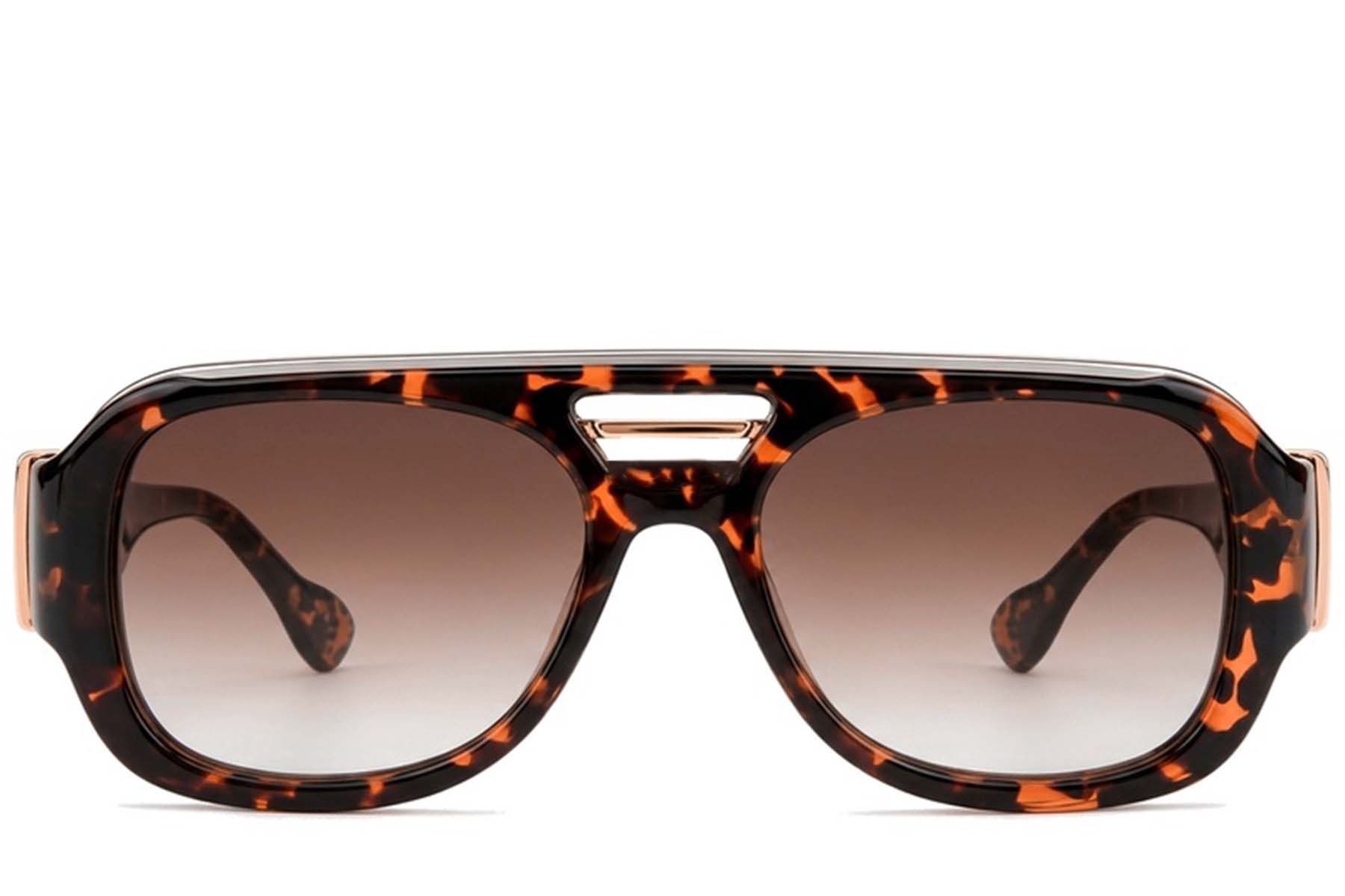 Aviator-Sonnenbrille aus Kunststoff mit Schildpattmuster #BS225-0103