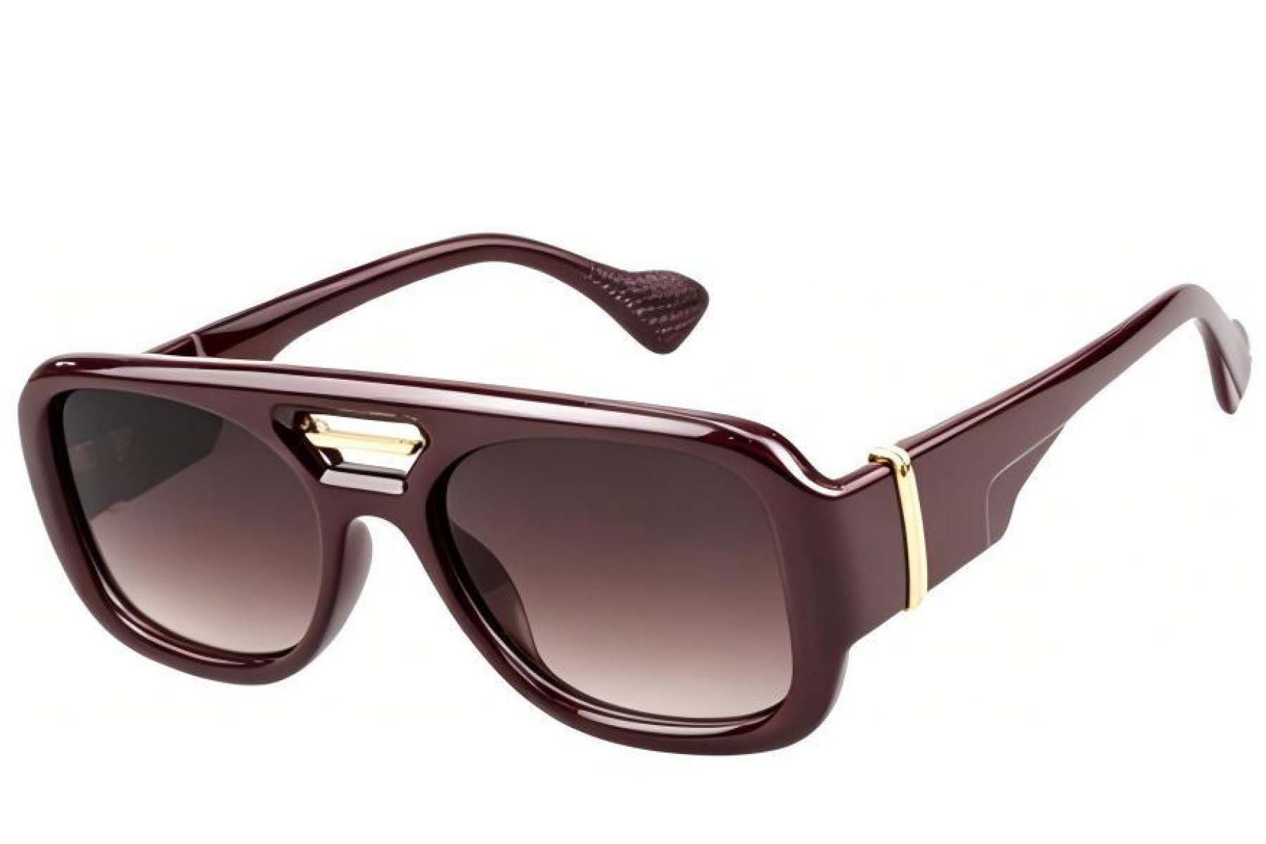 Aviator Brown Plastic Sunglasses #BS225-0104