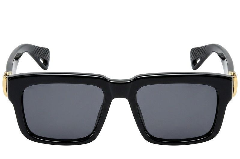 Gafas de sol rectangulares de plástico negro #BS225-0106