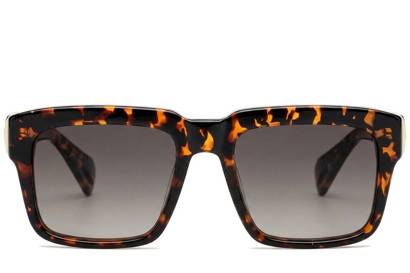 Gafas de sol rectangulares de plástico con efecto carey #BS225-0107