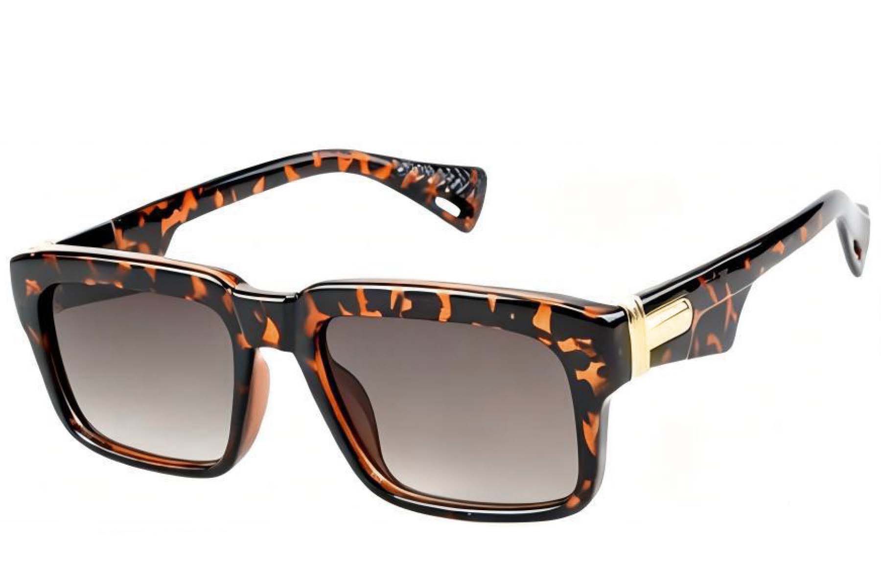 Rectangular Tortoiseshell Plastic Sunglasses #BS225-0107