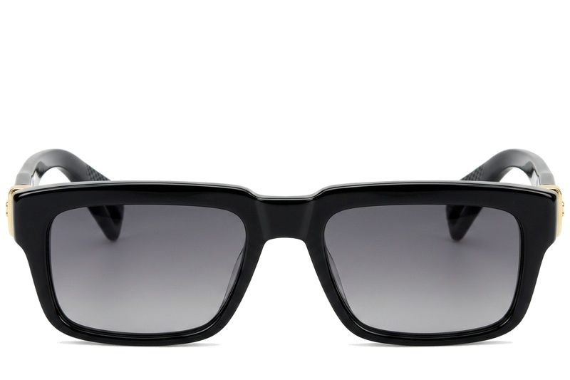 Gafas de sol rectangulares de plástico negro #BS225-0108