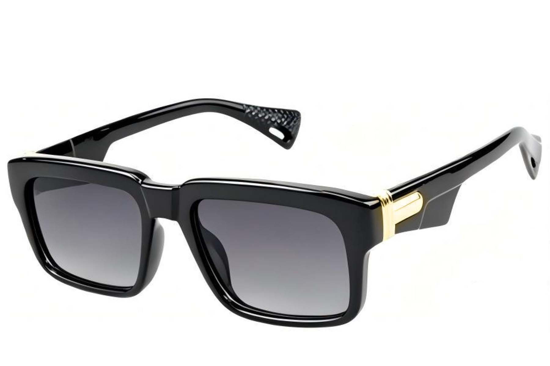 Rectangular Black Plastic Sunglasses #BS225-0108