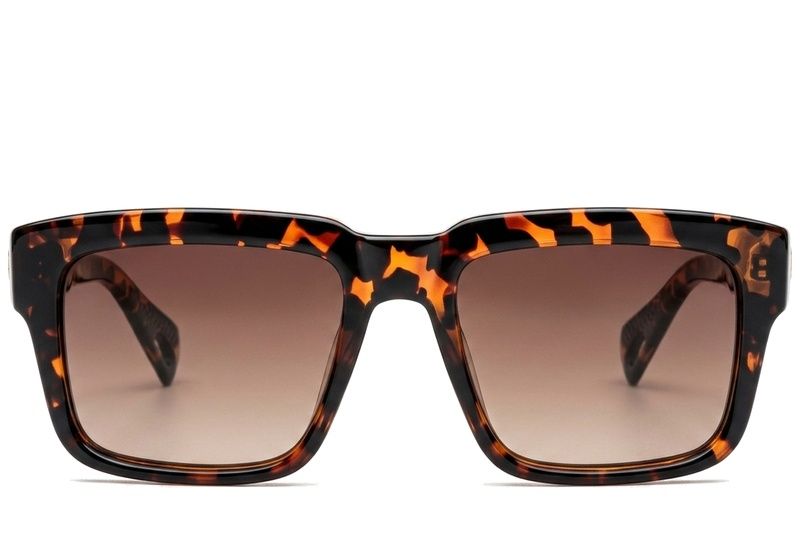 Gafas de sol rectangulares de plástico con efecto carey #BS225-0109