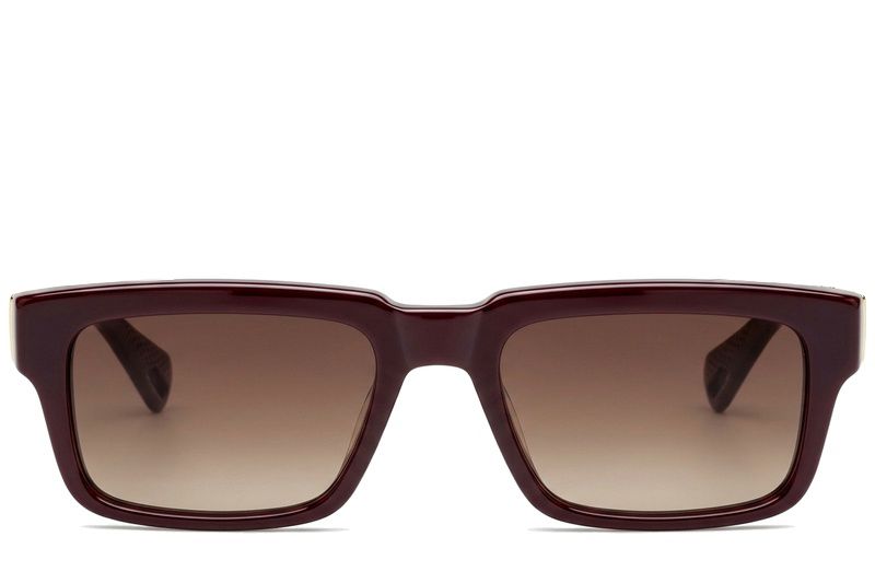 Gafas de sol rectangulares de plástico marrón #BS225-0110