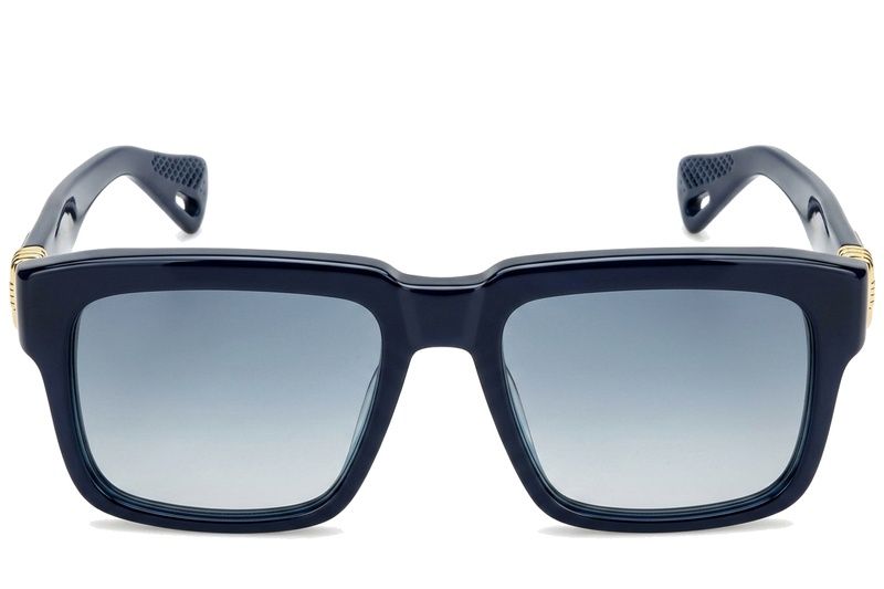Gafas de sol rectangulares de plástico azul #BS225-0111