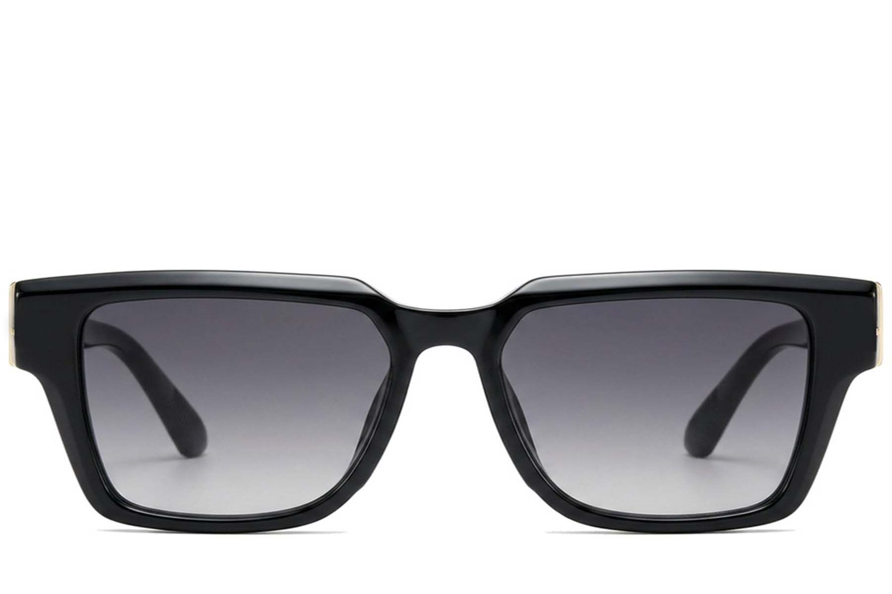 Rectangular Black Plastic Sunglasses #BS225-0114