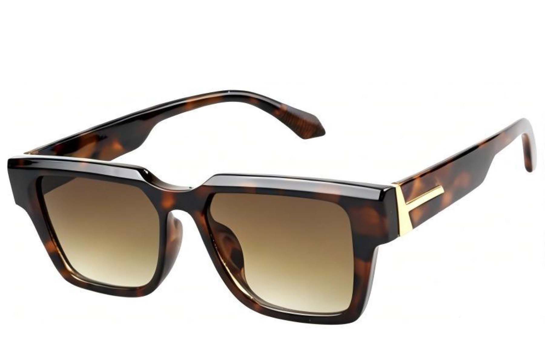 Rectangular Tortoiseshell Plastic Sunglasses #BS225-0115