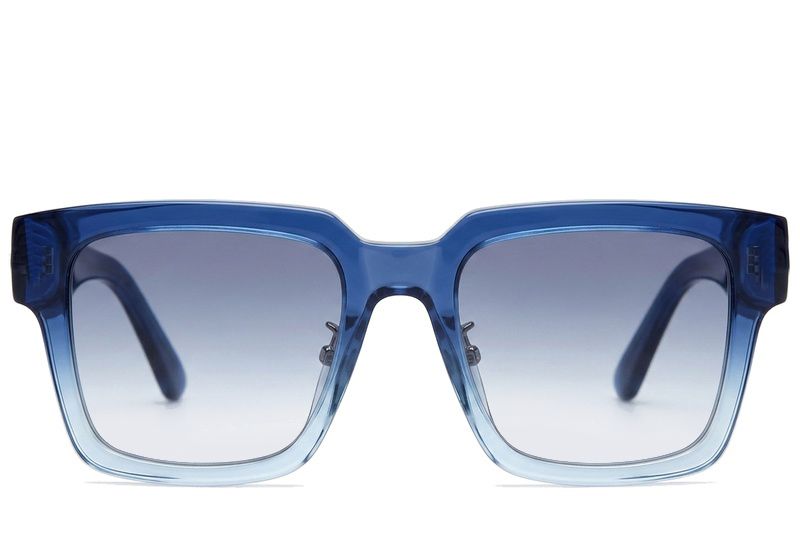 Occhiali da sole rettangolari in plastica blu #BS225-0116