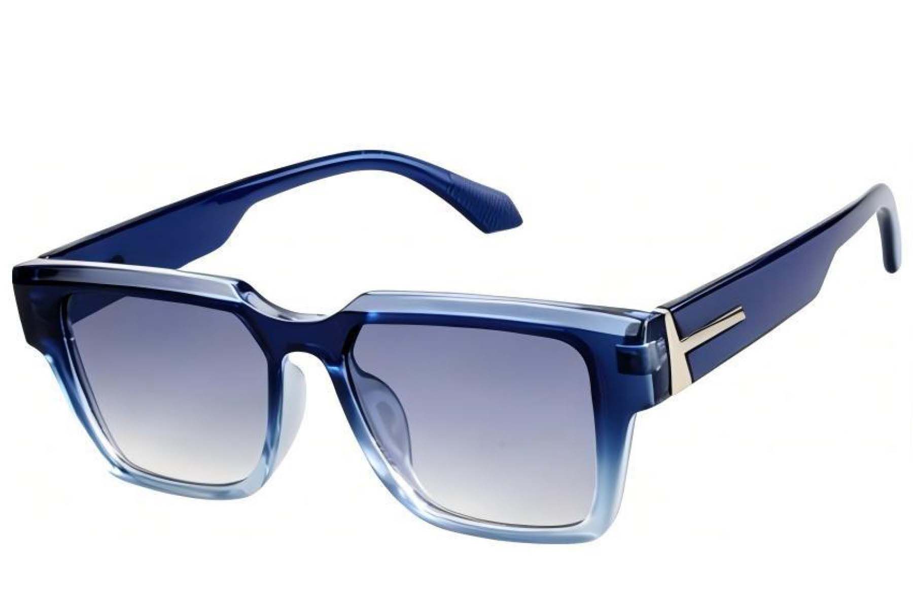 Rectangular Blue Plastic Sunglasses #BS225-0116