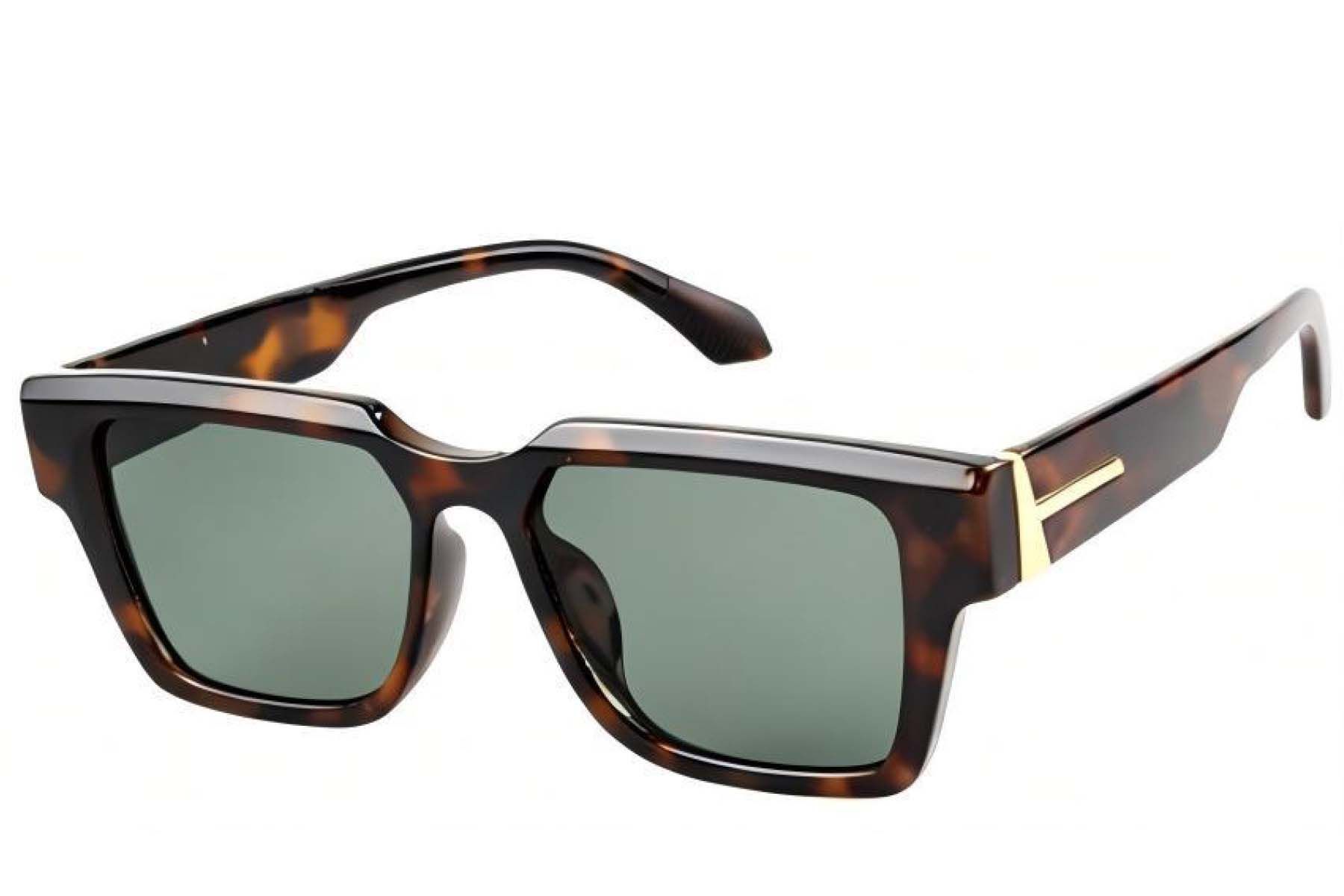 Rectangular Tortoiseshell Plastic Sunglasses #BS225-0117