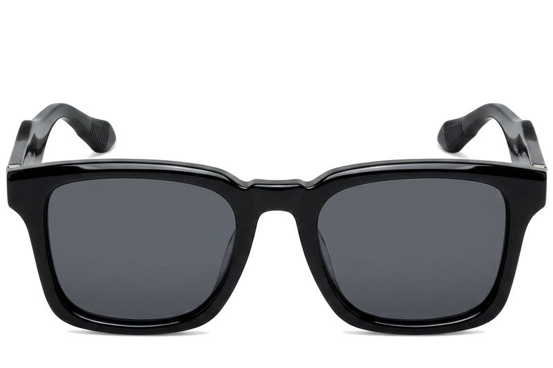 Rechteckige schwarze Kunststoff-Sonnenbrille #BS225-0118
