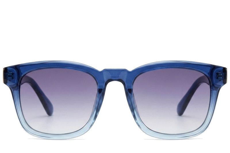 Rechteckige blaue Kunststoff-Sonnenbrille #BS225-0122