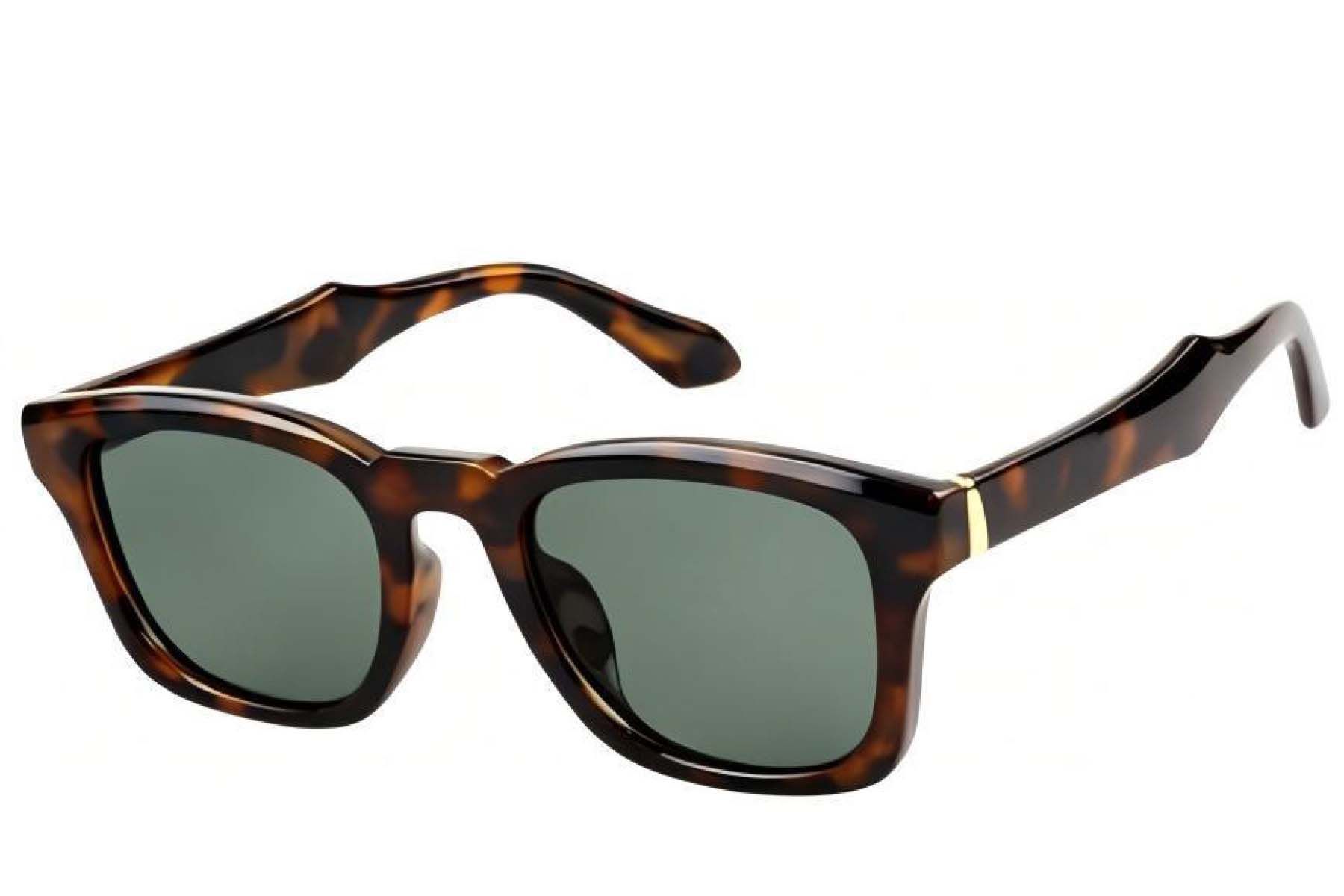 Rectangular Tortoiseshell Plastic Sunglasses #BS225-0123