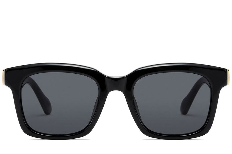 Rechteckige schwarze Kunststoff-Sonnenbrille #BS225-0124