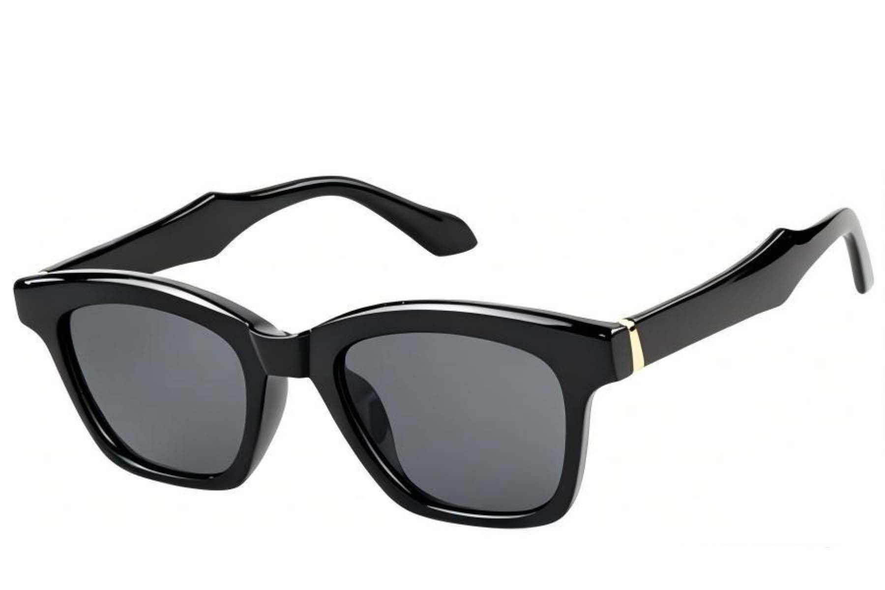 Rectangular Black Plastic Sunglasses #BS225-0124