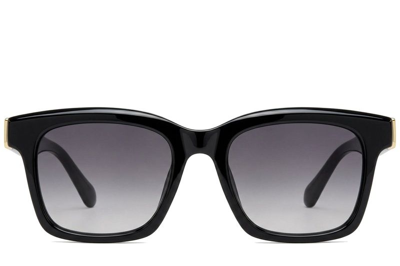 Rechteckige schwarze Kunststoff-Sonnenbrille #BS225-0126