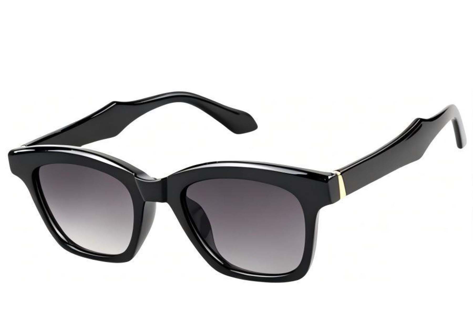Rectangular Black Plastic Sunglasses #BS225-0126