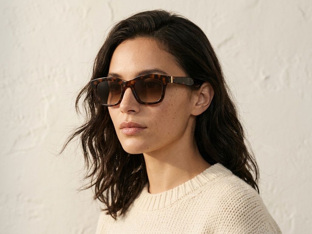 Rectangular Tortoiseshell Plastic Sunglasses #BS225-0127