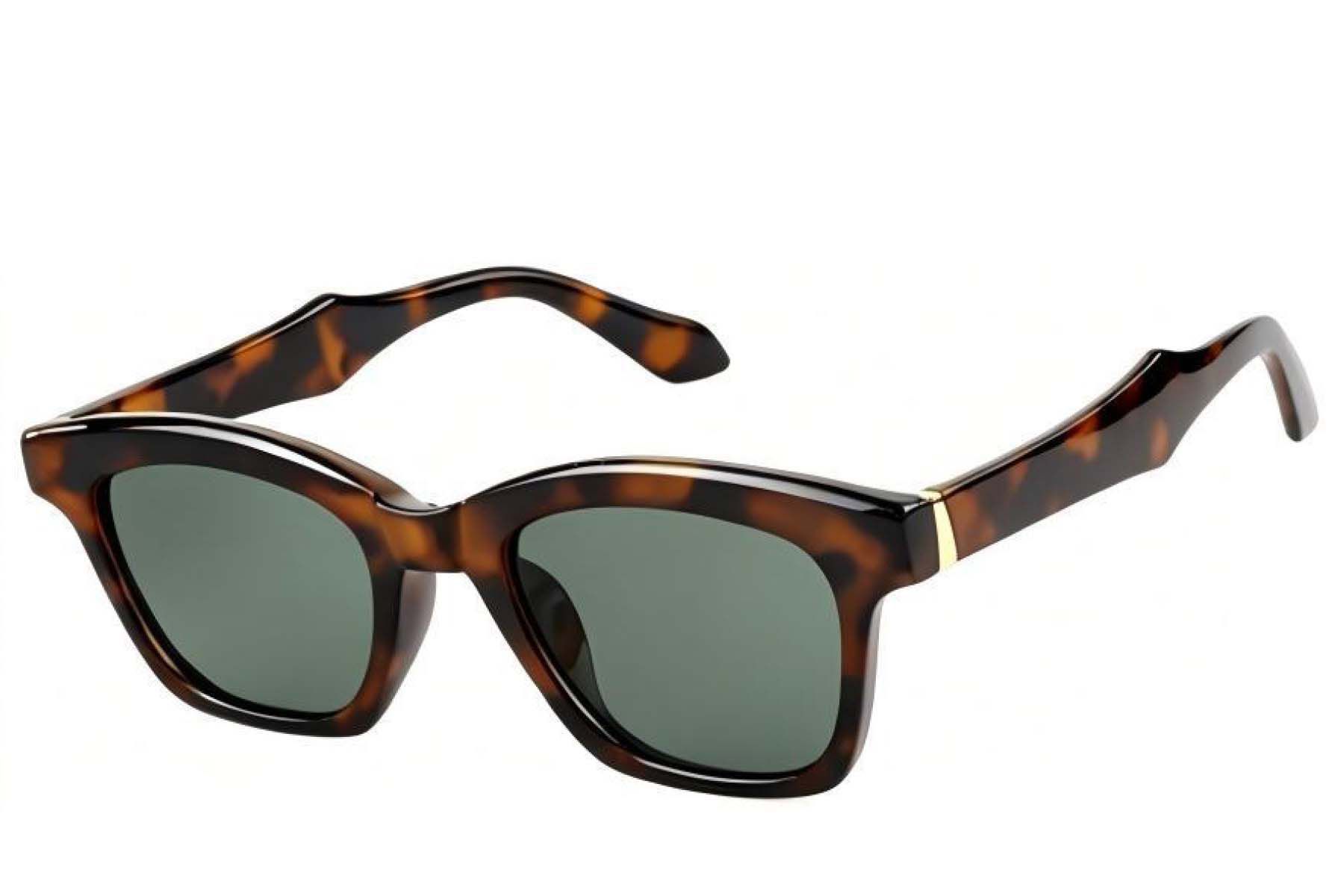 Rectangular Tortoiseshell Plastic Sunglasses #BS225-0129