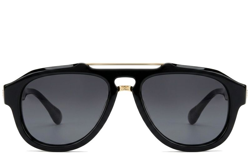 Schwarze Aviator-Sonnenbrille aus Kunststoff #BS225-0130